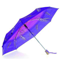 Imprimir poliéster 3 pliegues abierto y cerrado paraguas a prueba de viento (YS-3FD22083507R)
